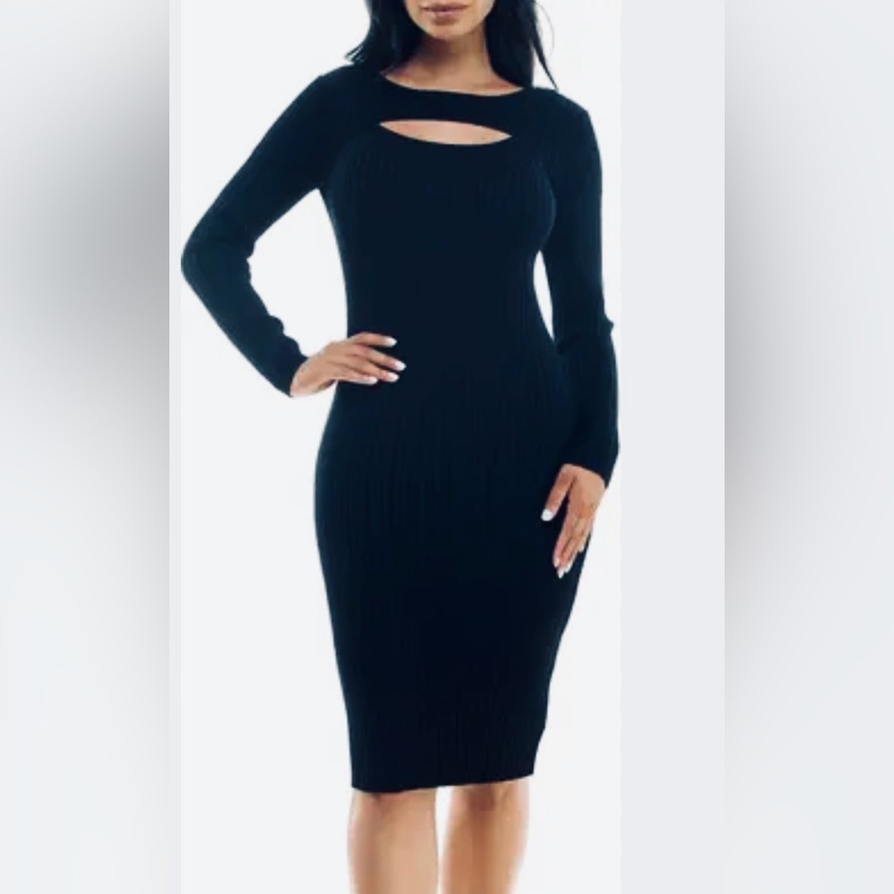 Title: NWT Marciano by Guess Ribbed Cutout Midi Dress Navy Blue